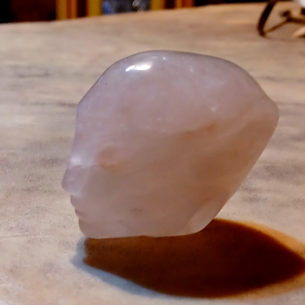 153 G natural crystal.rose crystal.hand-carved Exquisite alien skull healing